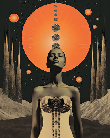 Orange Moon and Woman No2