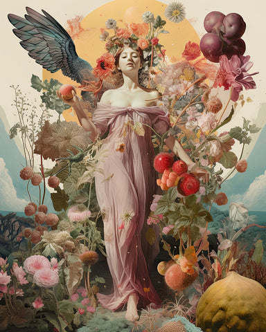 Psychedelic Woman and Flowers No1