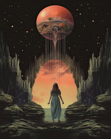 Psychedelic Red Moon