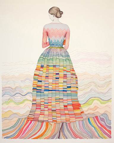 Lady In Rainbow Gown No1