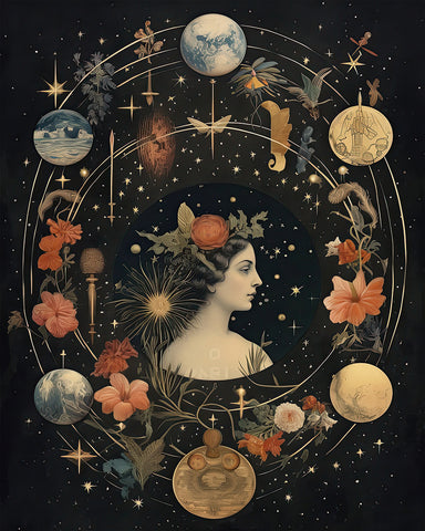 Psychedelic Woman in Galaxy