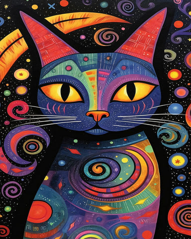 Trippy Cat Portrait