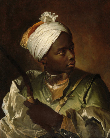 Portrait of a Black Man Holding a Bow