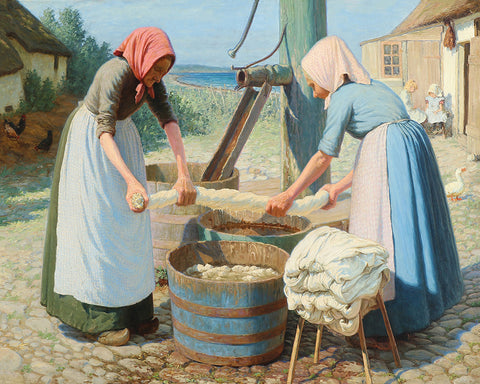 Valdemar Magaard - A Couple of Women Doing Laundry