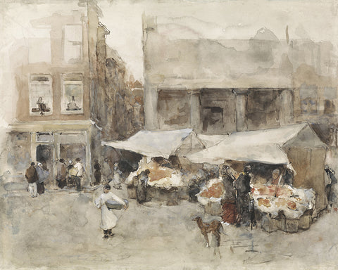 Market with Flower Stalls