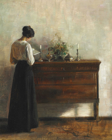 Carl Vilhelm Holsoe - Interior with the Artist's Wife