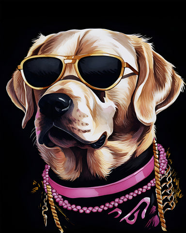 Golden Retriever in Sunglasses No1