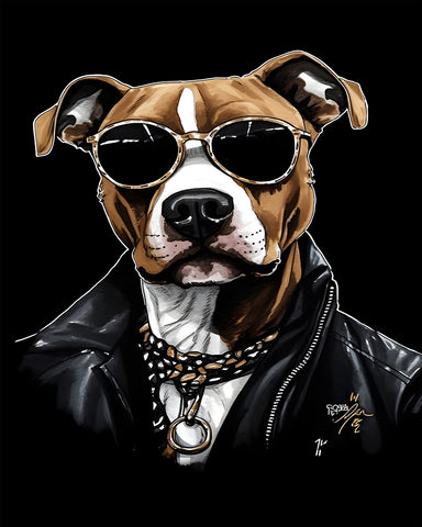 Pitbull in Sunglasses No1