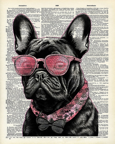 French Bulldog in Pink Sunglasses No2