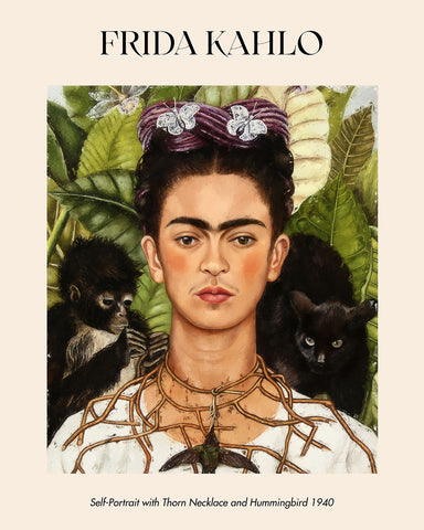 Frida Kahlo - Self-Portrait with Thorn Necklace and Hummingbird No2 Poster