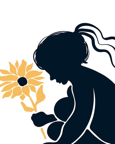 Abstract Girl with Sunflower