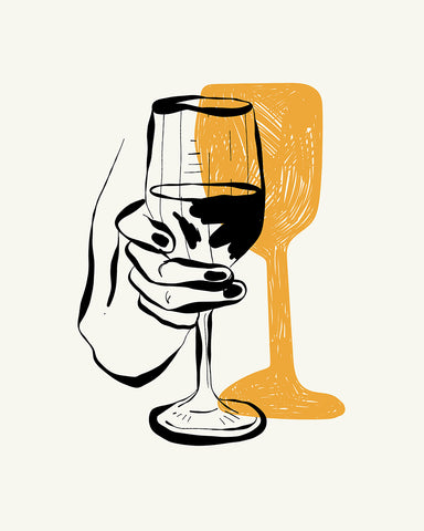 Abstract Wine Glass