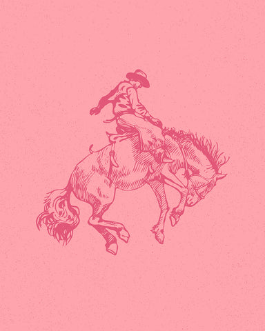 Pink Cowboy Riding A Wild Horse