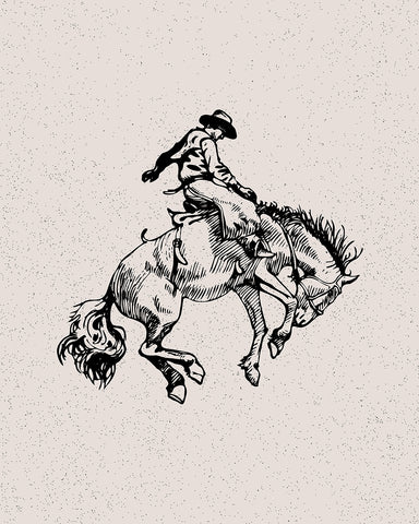 Cowboy Riding A Wild Horse