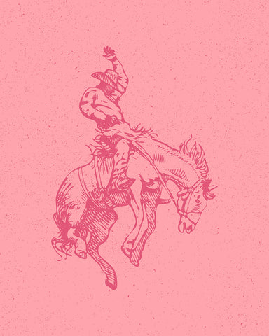 Pink Cowboy Horseback