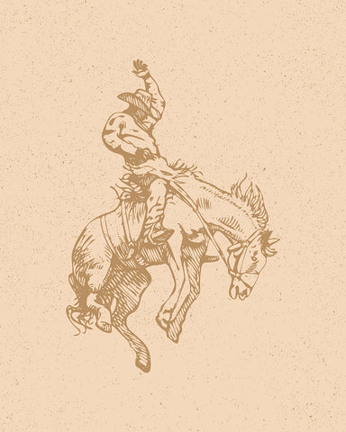 Beige Cowboy Horseback