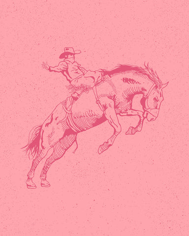 Pink Cowboy Bucking Bronco