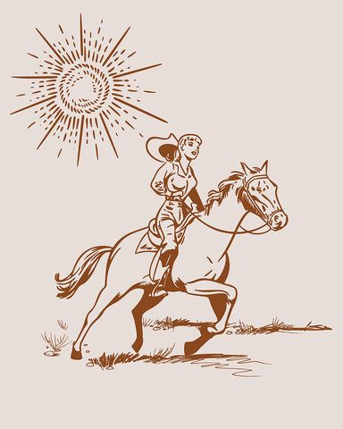 Brown Sunset Cowgirl