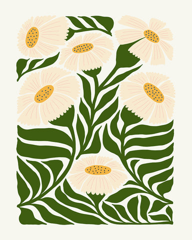 White Groovy Flowers No2
