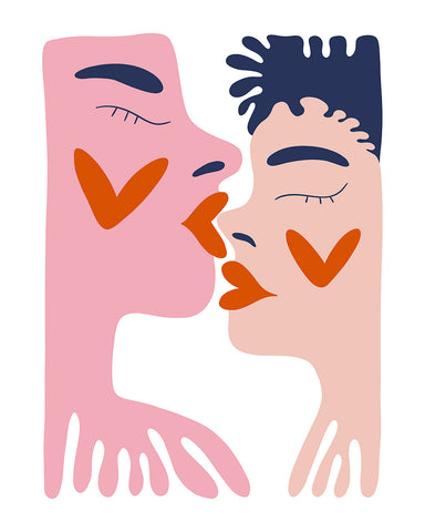 Groovy Couple Kiss