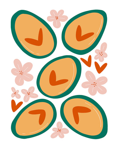 Groovy Floral Hearts No2