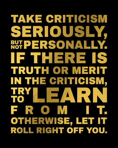 Take Criticism Seriously No2