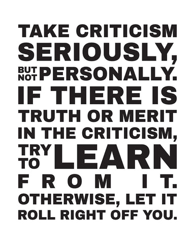 Take Criticism Seriously No3