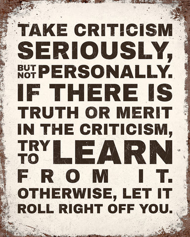 Take Criticism Seriously No4