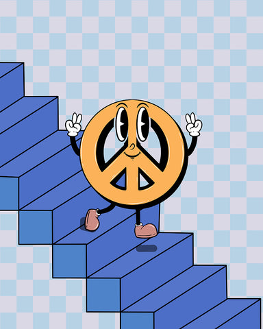 Peace on Stairs