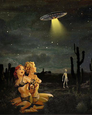 Pin-Up Girl & Spaceship