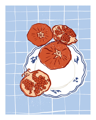 Pomegranate on Plate