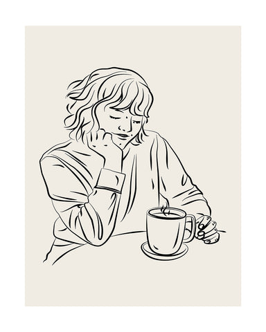 Woman And Coffee Sketch No1