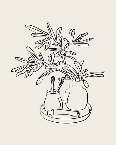 Floral Toothbrush Sketch