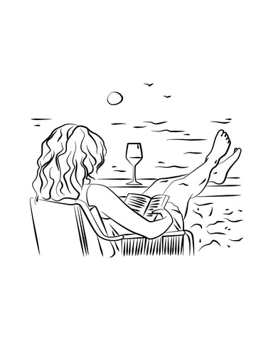 Woman Reading Book Sketch