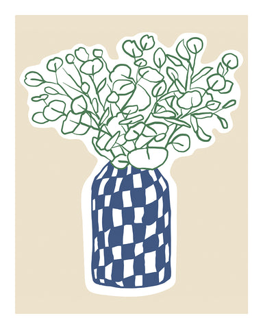 Flowers in Checkered Vase No1