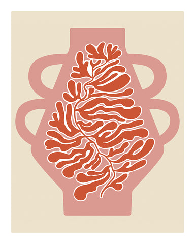 Red Leaves Floral Vase