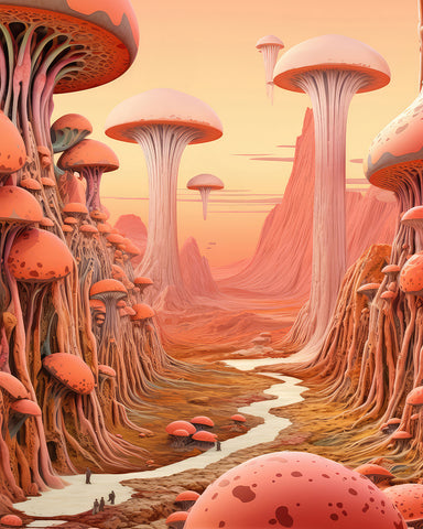 Surreal Mushroom Desert