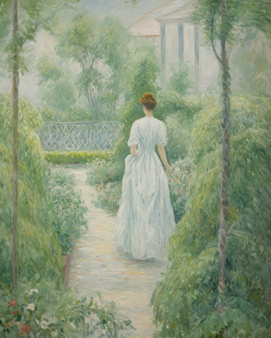 Victorian Woman in Garden