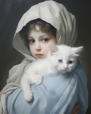 Little Girl with a Cat