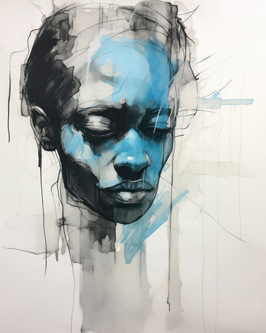 Blue Face Portrait