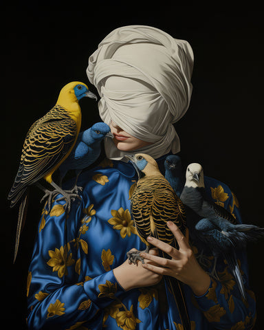 Woman and Birds
