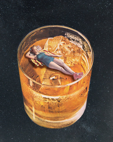 Pin Up Girl on Whiskey
