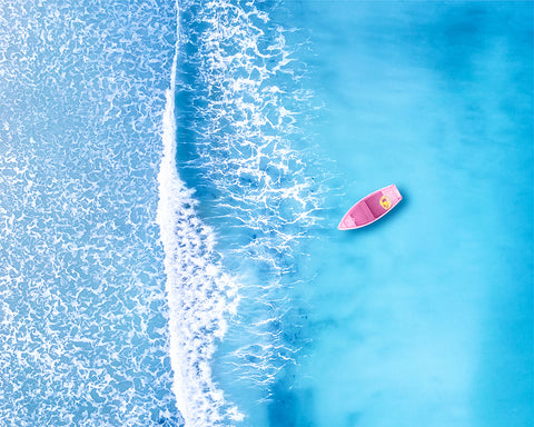 Wave and Boat at Sea