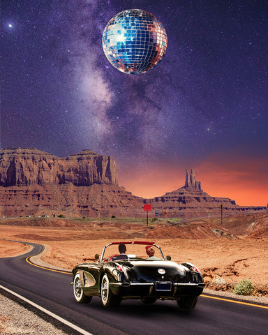 Disco Ball Moon in the Desert