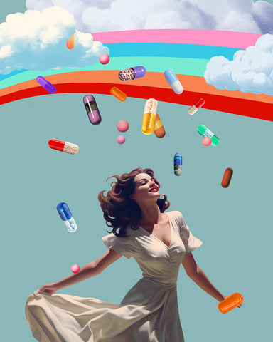 Woman under Rainbow
