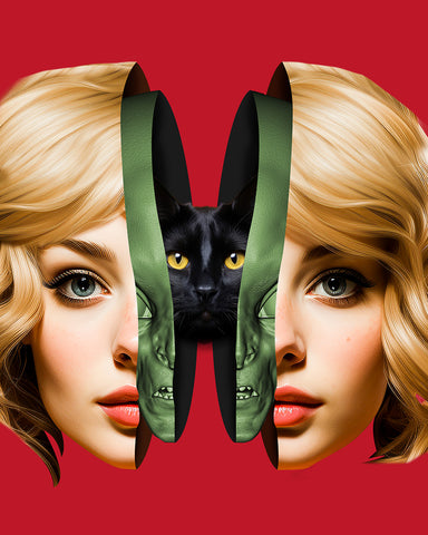 Trippy Woman & Cat