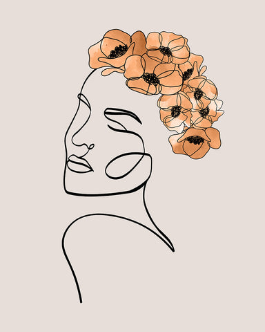 Floral Face Drawing No4