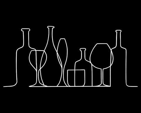 Alcohol Drinks Line Art No2