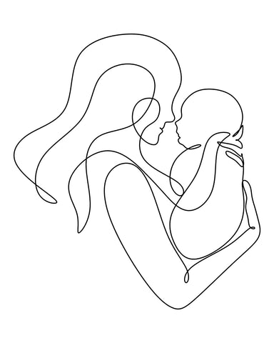 Mother & Baby Line Art No1
