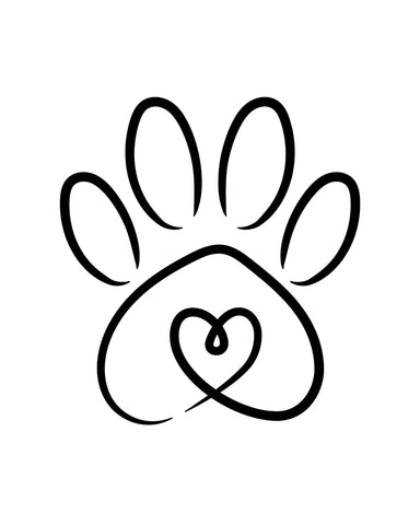 Dog Paw Line Art